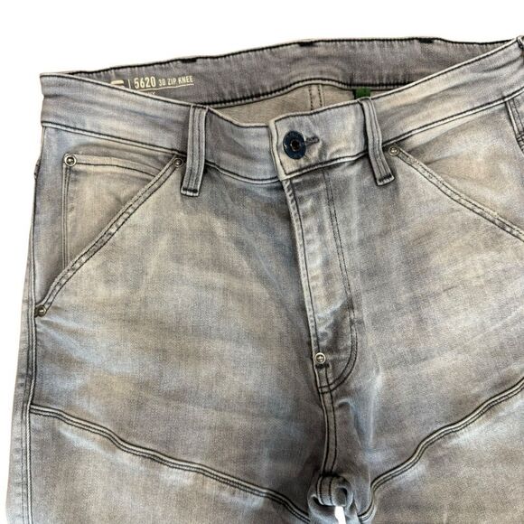 G-Star 5620 3D ZIP KNEE SKINNY Jeans in Sun Faded Glacier Grey - Picture 6 of 9